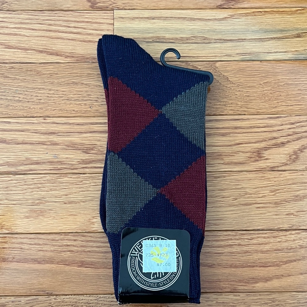 NWT Vintage McGregor Weekender Navy Argyle Patterned Men's Socks